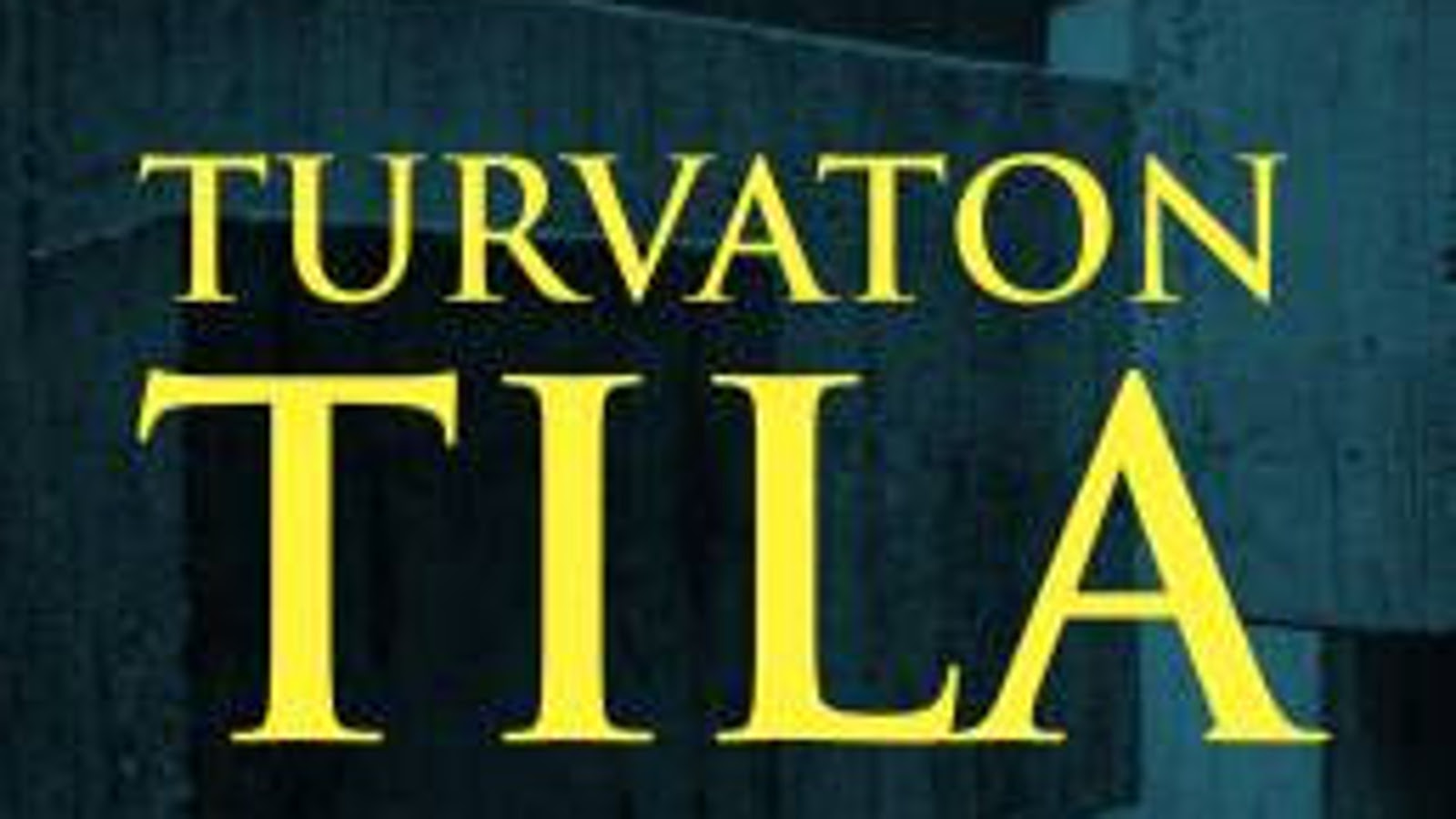 Kuvassa on tummalla pohjalla isoilla keltaisilla kirjaimilla kirjan nimi Turvaton tila. Kuva on osa kirjan kannesta.