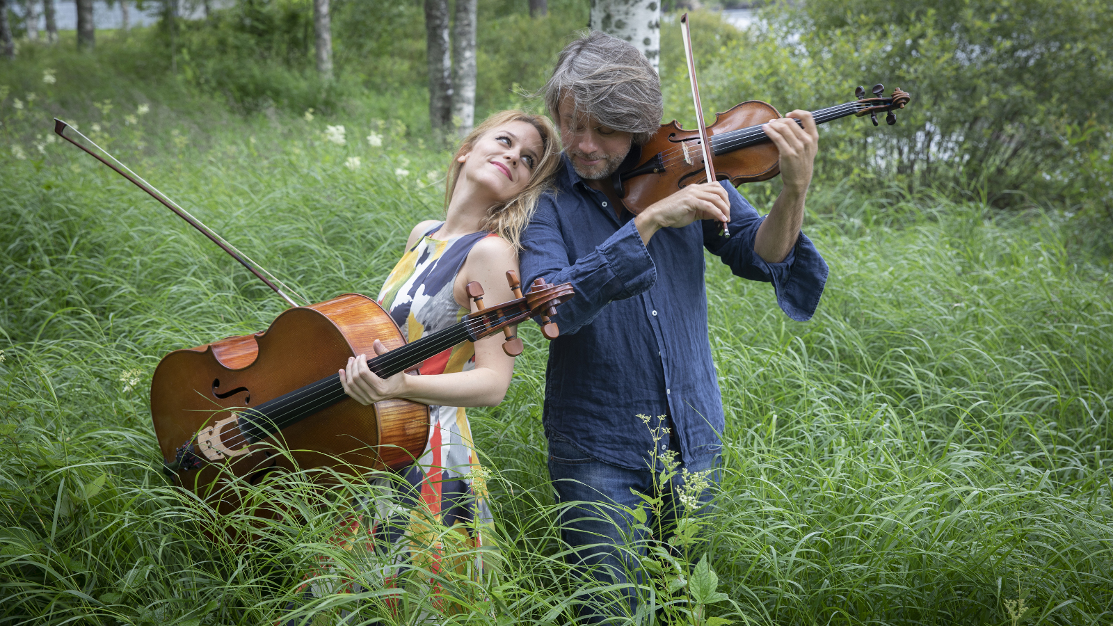 Sellisti Maja Bodganovits ja viulisti Daniel Rowland esiintyvät Kuhmon vuoden 2021 Kamarimusiikki festivaalilla.