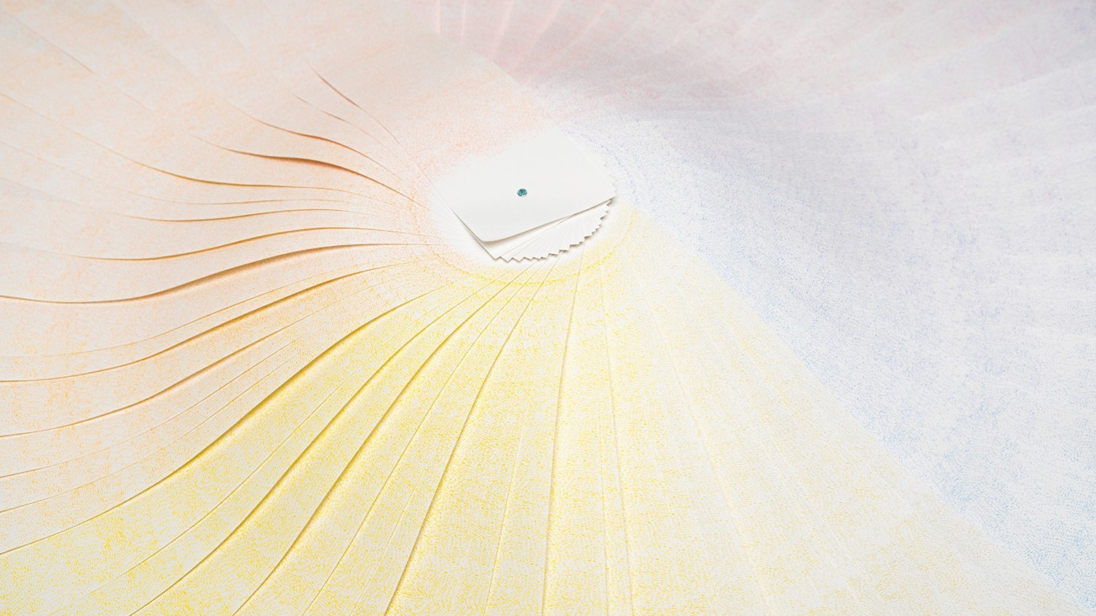 Kuvassa on Miina Ahon serigrafia, jossa on vaalean harmaalla pohjalla kellertävä aurinko ja säteet.
