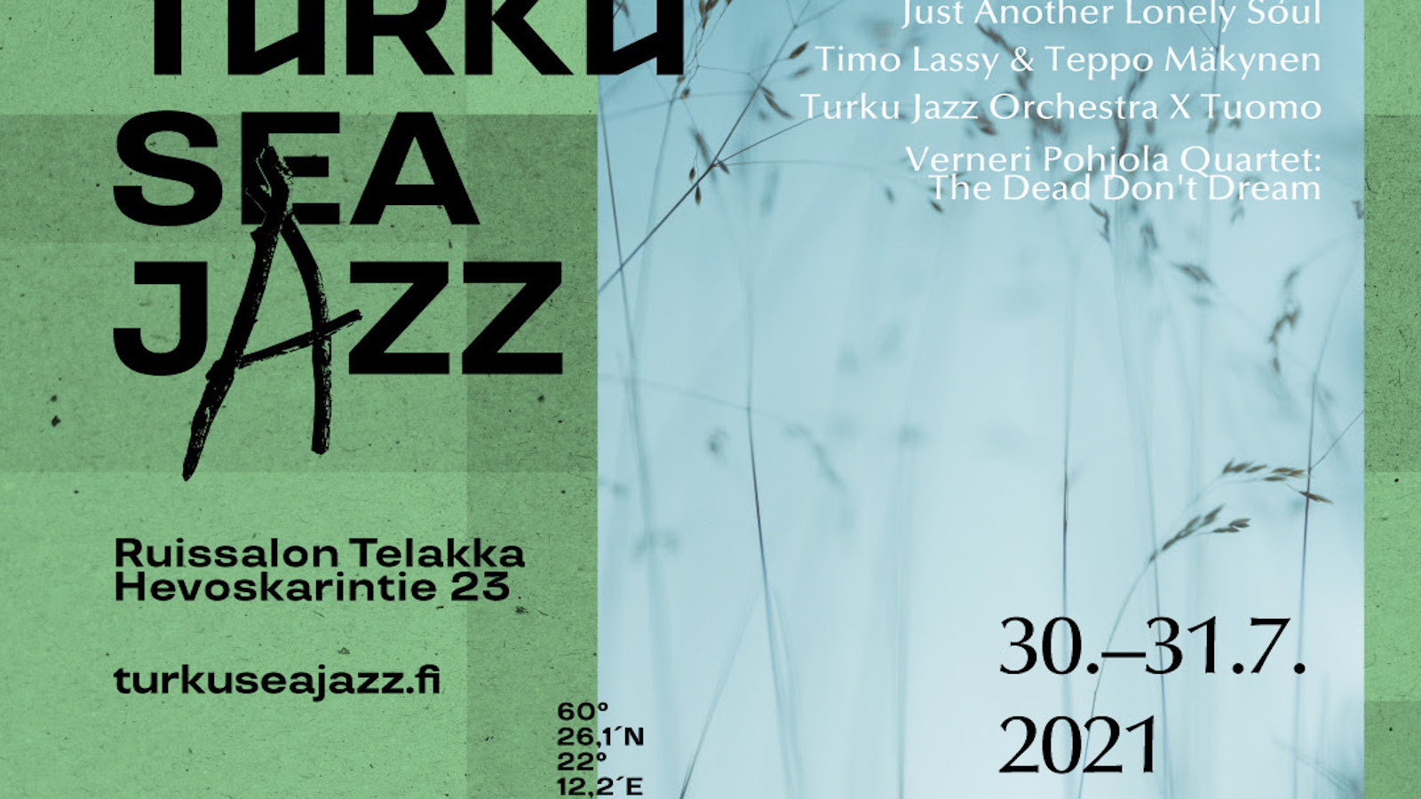 Vuodelta 2020 siirretty Turku Sea Jazz -festivaali Ruissalon Telakalla 30.–31. heinäkuuta!