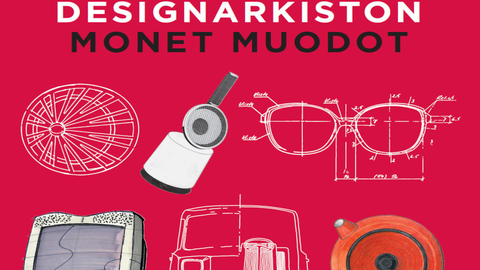 Designarkiston monet muodot -virtuaalinäyttely esittelee monipuolisesti arkiston aineistoja eri muotoilualoilta.