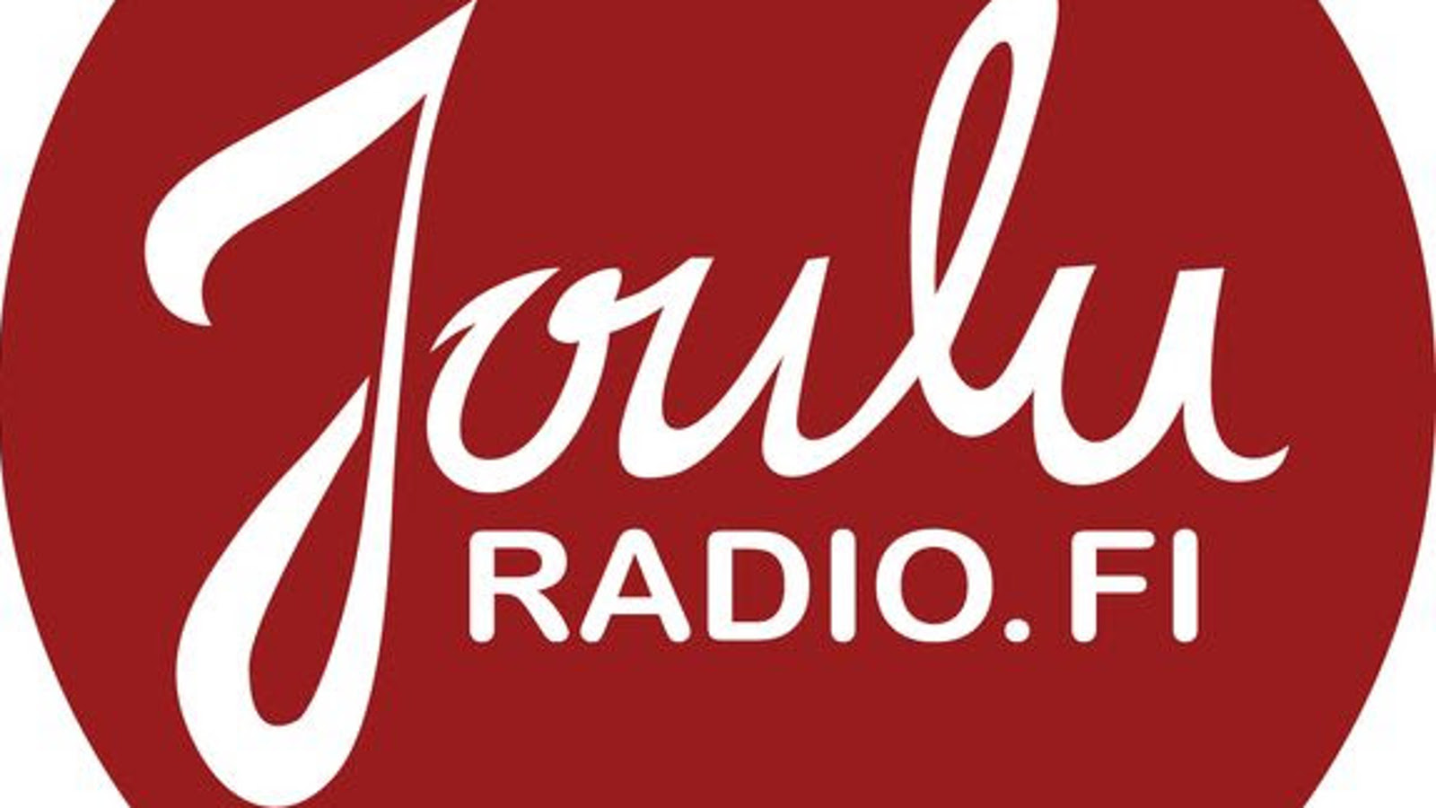 Kuvassa on punaisen ympyrän keskellä kirjoituskirjaimin Joulu ja alla isoin kirjaimin radio.fi