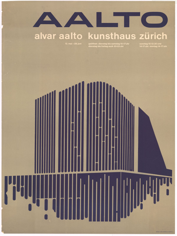 Alvar Aalto. Kunsthaus Zürich, Sveitsi, 12.5.-28.6 1964. Alvar Aalto -museo / Artekin kokoelma