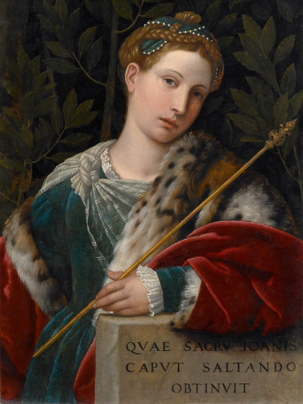 Alessandro Bonvicino, kutsuttu Moretto da Brescia: Aatelisnainen Salomena. Kuva: Kansallismuseo<br />
