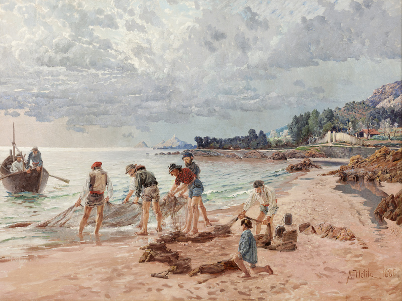 August Uotila, Nuotanvetoa Korsikan rannalla 1886