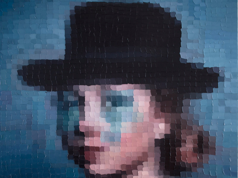 Sami Lukkarinen, Jenni. 2013. Öljyväri kankaalle,190 x 190 cm. Kuva: Jussi Tiainen