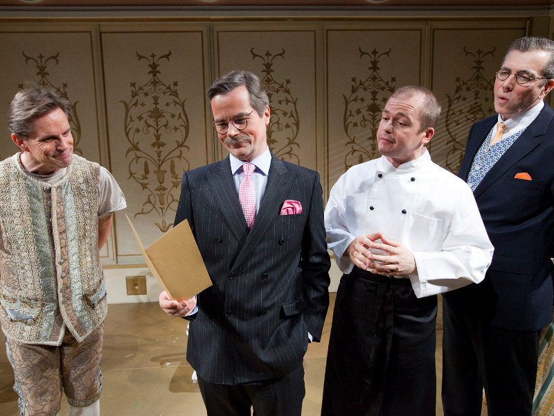 Taisto Oksanen, Carl-Kristian Rundman, Jan-Christian Söderholm, Joachim Wigelius. Kuva: Tapio Vanhatalo. Helsingin kaupungin teatteri.