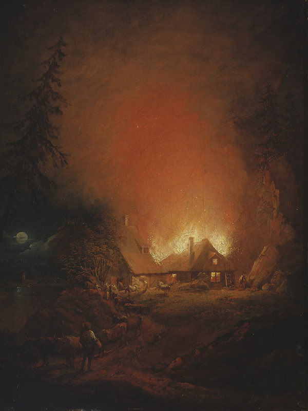 Alexander laureus, Tulipalo yöllä talonpoikaistalossa 1809