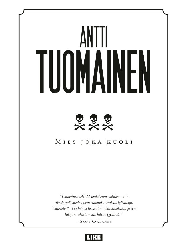 Antti Tuomainen, Mies joka kuoli