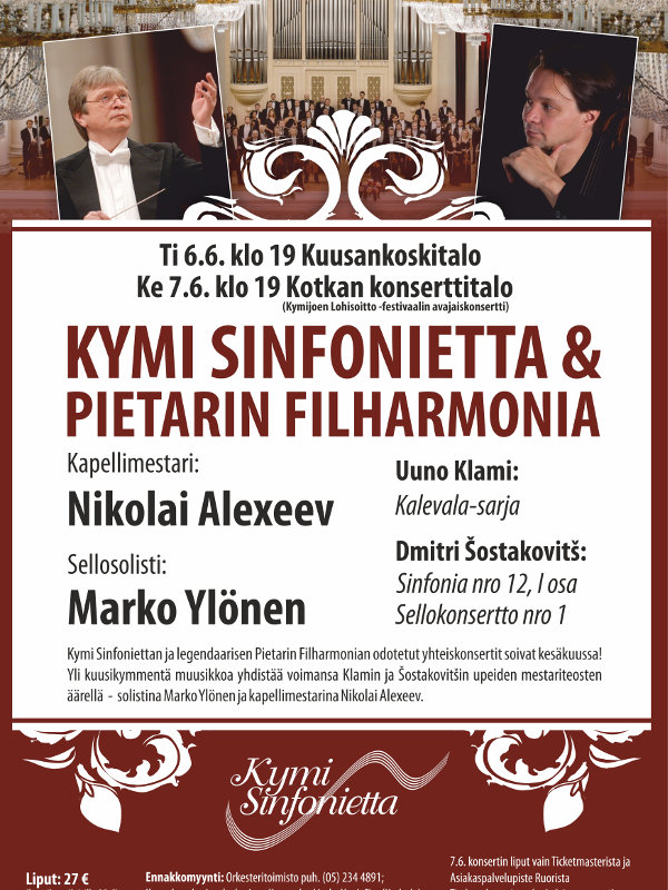 Kymi Sinfonietta ja Pietari Filharmonia, juliste