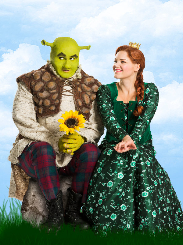Shrek ja prinsessa Fiona. Kuvassa Petrus Kähkönen ja Anna-Maija Tuokko<br />
Kuva: Mirka Kleemola