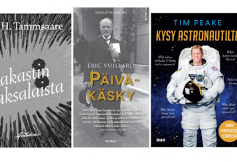 Kuvassa on J.A. Hollo- ja Mikael Agricola -käännöspalkintojen ehdokkaiden kirjojen kansia.