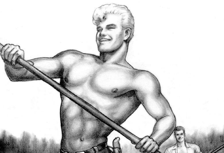 Kuvassa on atleettinen mies tukinuitossa.