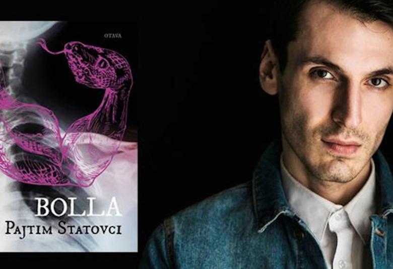 Kuvassa on vasemmalla kuva kirjan kannesta ja oikealla Pajtim Statovcin kasvokuva.