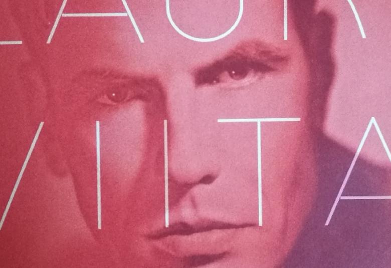 Kuvassa on osa kirjan kannesta ja siinä lukuu isoin valkoisin kirjaimin Lauri Viita.  Taustalla on Lauri Viidan kasvot ja värisävy on lila.