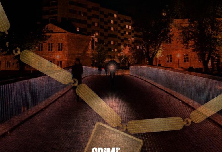 Kuvassa on osa kirjan kannesta ja sävy on tumma ja siinä näkyy Turun kaupungin keskustan vanhooja rakennuksia.