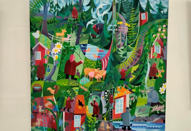 Simo Heinosen näyttelyn teos Miehen maailma.