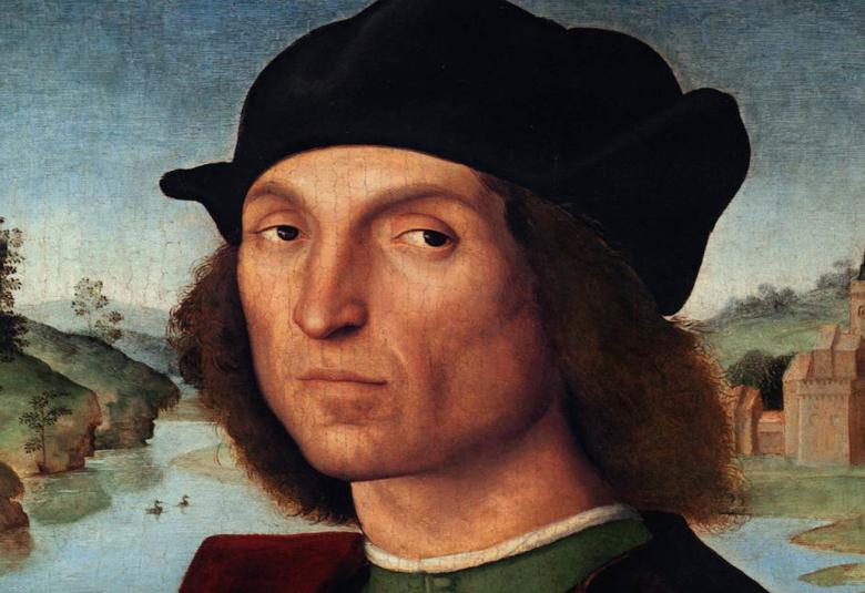 Taidemaalari ja arkkitehti Rafaello Sanzio syntyi 1483 Urbinossa ja kuoli 1520 Roomassa.