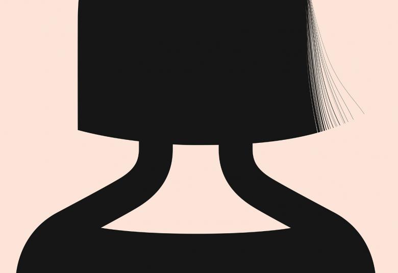 Kuvassa on osa julisteesta, jossa on mustalla tiimalasin muotoinen kuva ja pohja on vaalean ruskea.