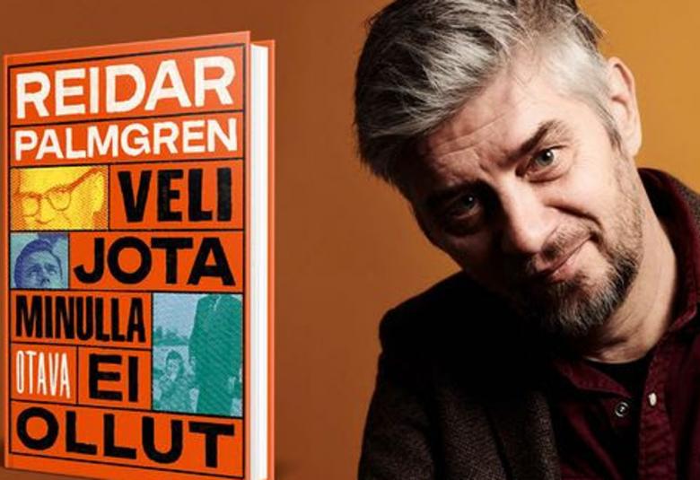 Kuvassa on oikealla on Reidar Palmgrenin puolivartalokuva ja hän on hieman kumartuneena eteenpäin. Hänellä on tumma takki. Vasemmalla on kirja, jonka kannessa eri riveillä isoin kirjaimin  Reidar Palmgren Veli jota minulla ei ollut ja toiseksi viimeisellä rivillä ensin otava. Kuvan tausta on ruskea ja samoin kirjan kannen tausta.