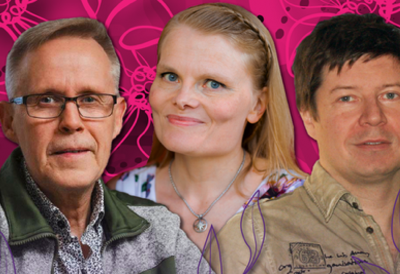 Kuvassa ovat kasvokuvissa Jussi Rasinkangas, Annika Aakkula ja Toni Nygård.