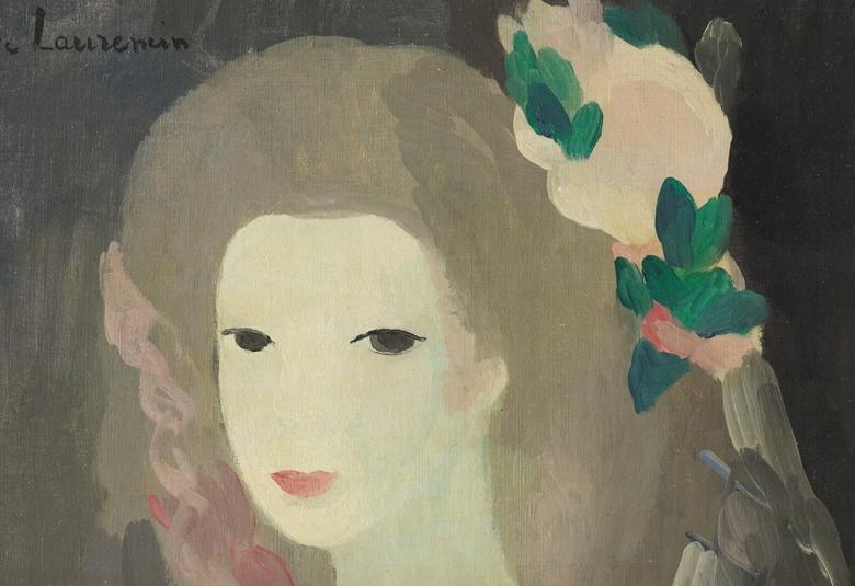 Marie Laurencin, Nuoren naisen muotokuva, 1923, öljy kankaalle, Sara Hildénin Säätiö / Sara Hildénin taidemuseo. Valokuva: Jussi Koivunen. 