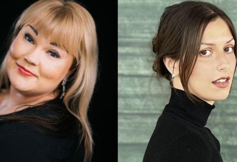 Kuvassa on vasemmalla vinosti puolivartalokuvassa Heta Sammalisto ja hänellä on  musta t-paita sekä vaaleat pitkät hiukset. Tausta on musta. Oikealla on puolivartalokuvassa Melike Uluda, jolla on musta poolopusero. Tausta on harmaan vihertävää. Molemmilla on omat kuvat.