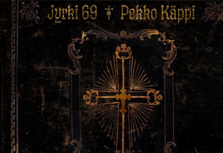 Kuvassa on tumman ruskealla pohjalla hohtava, koristeellinen risti ja pinta muistuttaa vanhaa, kulunutta  virsikirjaa. Ristin yläpuolella osittain kullattuna nimet Jyrki69 ja Pekka Käppi. Kuva on osa levyn kannesta.