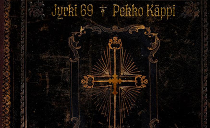 Kuvassa on tumman ruskealla pohjalla hohtava, koristeellinen risti ja pinta muistuttaa vanhaa, kulunutta  virsikirjaa. Ristin yläpuolella osittain kullattuna nimet Jyrki69 ja Pekka Käppi. Kuva on osa levyn kannesta.